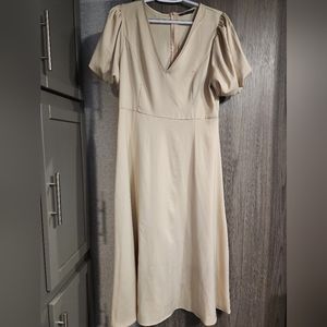 cream silk dress
